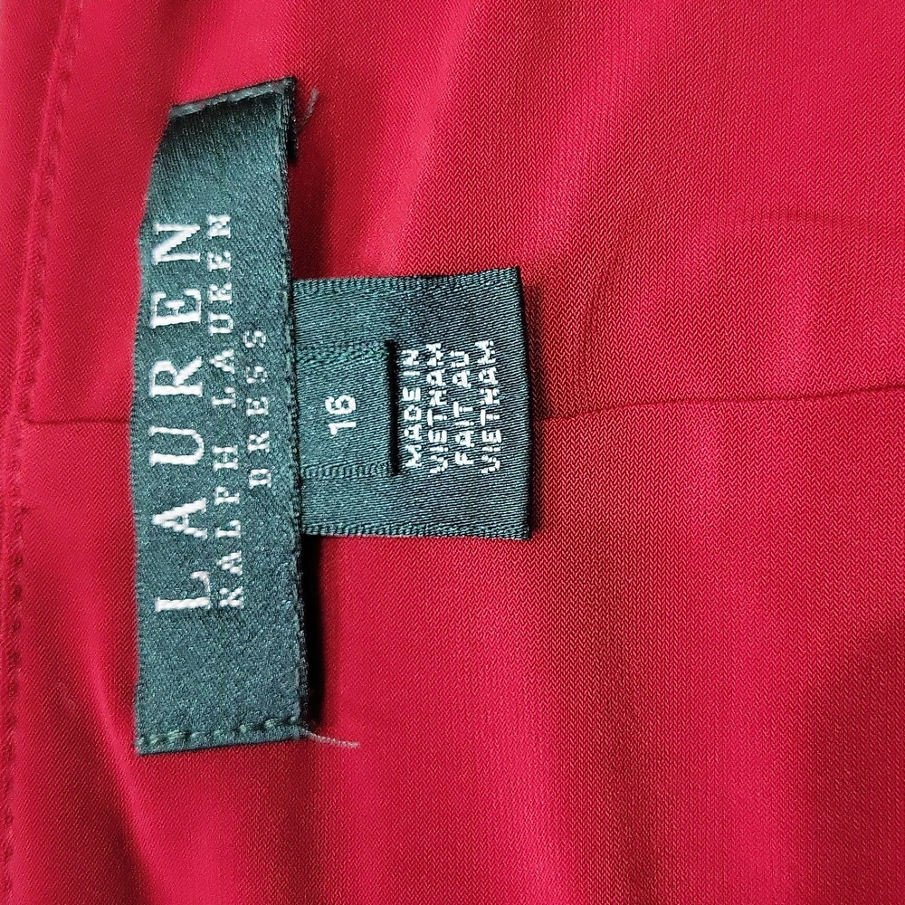 EUC Stunning Lauren Ralph Lauren women's red pleated evening party dress, 16 - Picture 7 of 11